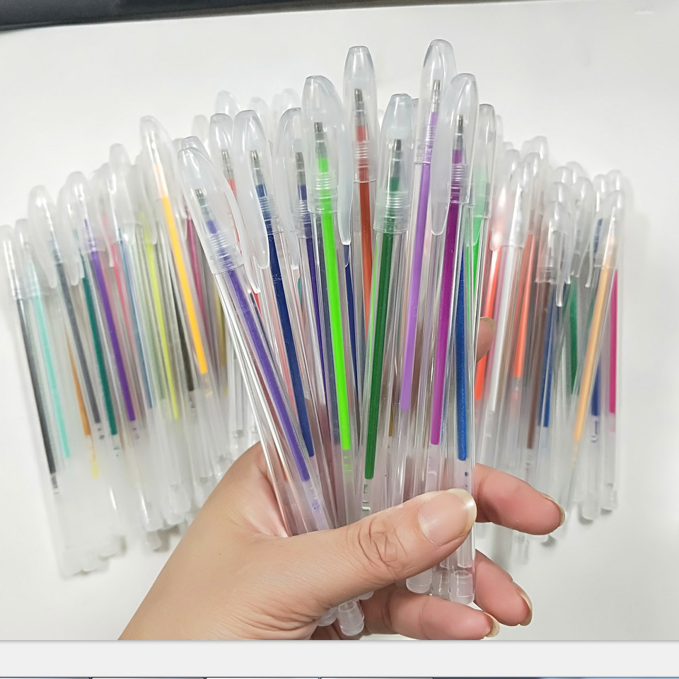 100 Color Gel Pen Set with Fluorescent and Metallic Colors