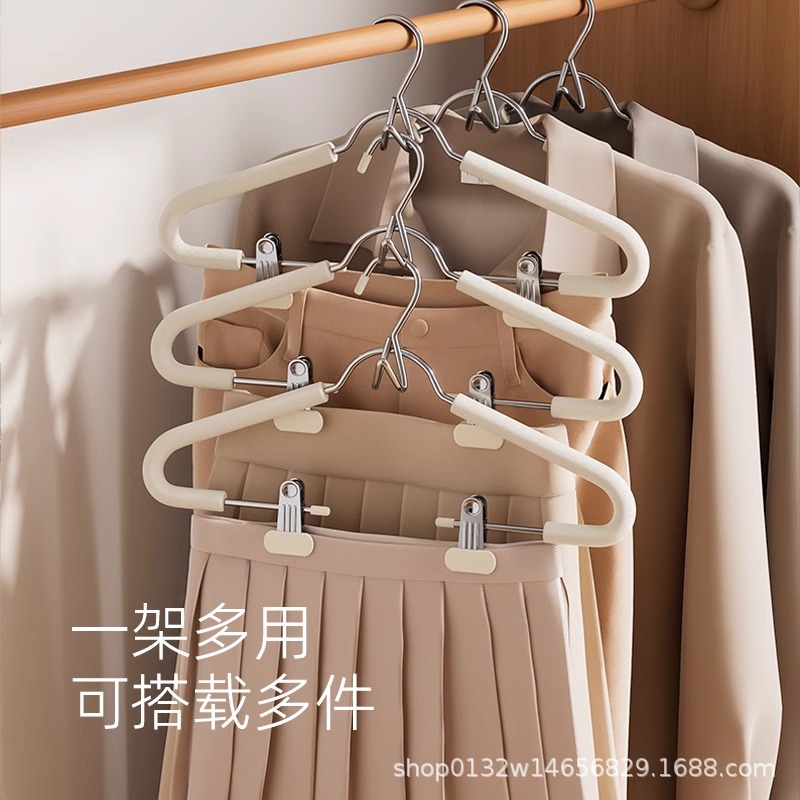 创意连体海绵套装挂衣架可叠加汉服收纳马面裙多功能收纳神器批发