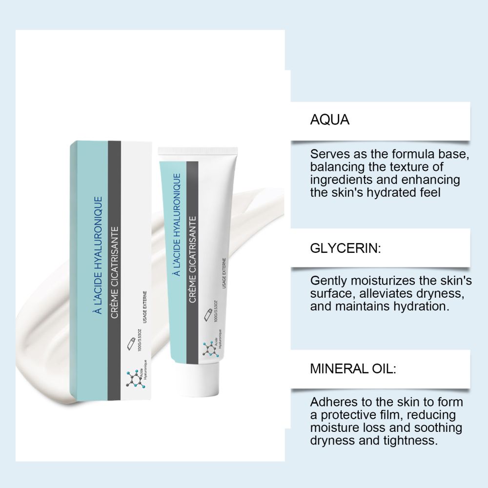Hyaluronic Acid Moisturizing Face Cream, Brightening and Smoothing Facial Skin, Skin-Friendly Texture, Easy to Apply and Quick to Absorb Skincare Face Cream