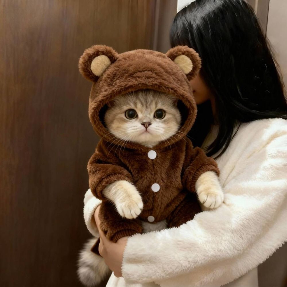 Fleece-Lined Winter Pet Clothes for Dogs and Cats, Warm