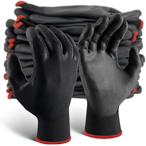 13-gauge nylon black PU-coated palm gloves dust-free digital factory anti-static coating protective work safety gloves wholesale