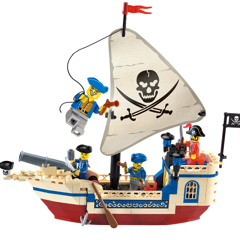 Pirate Ship Building Blocks Set, Black Pearl Model, Small Pieces