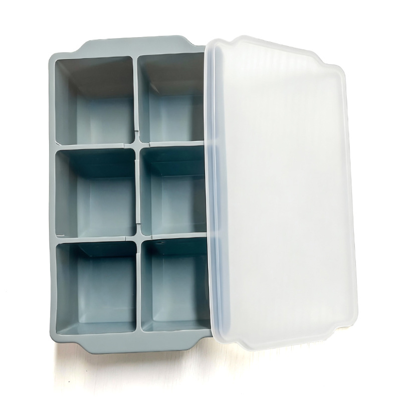 Cross-border bestselling food-grade easy-release whiskey summer iced drink reusable freezer silicone 6-cavity ice cube tray - 8