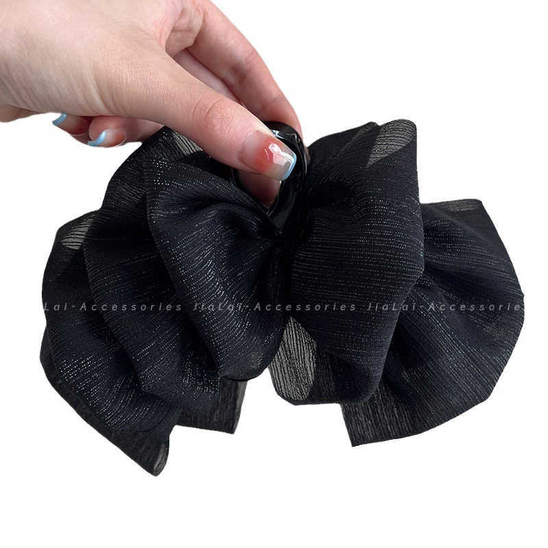 Lace seersucker hair clip shark clip extra large hair clip holder woman back hair clip 2023 new style - 6