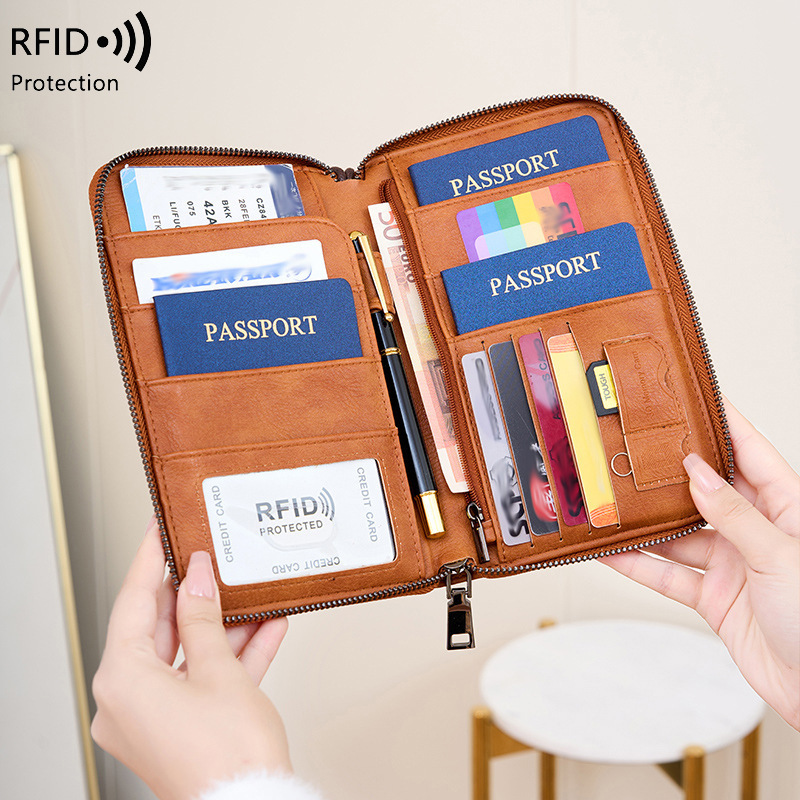 RFID passport wallet, large capacity - 1