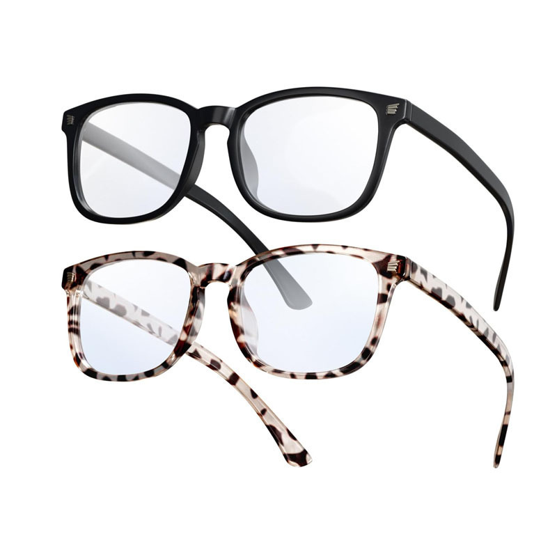 Damenbrille in Rosa mit quadratischem Rahmen und Blaulichtfilter