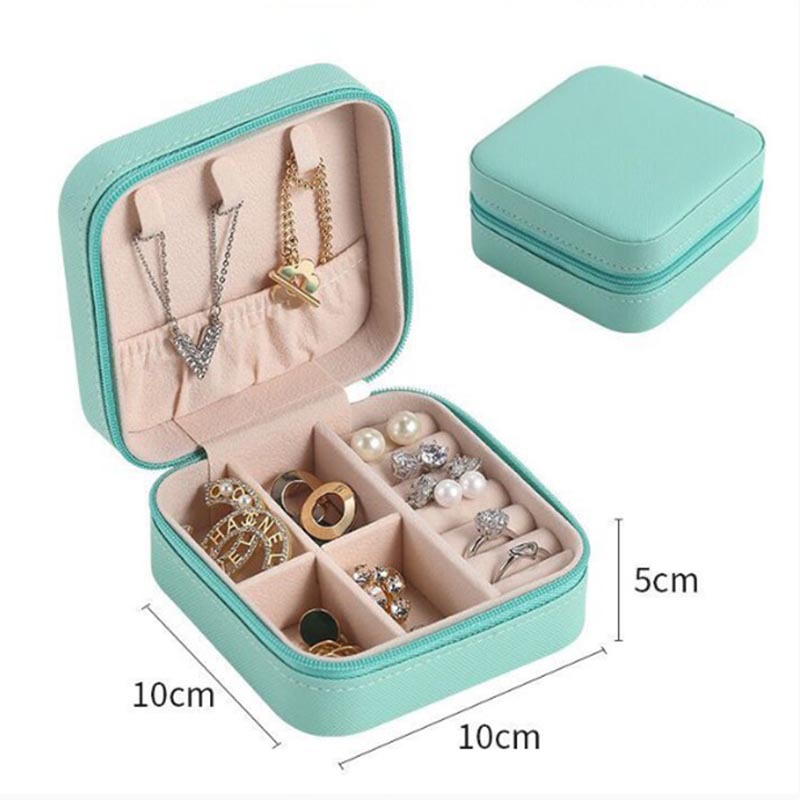 rahat ins Makaron farbige tragbare Schmuckkassette, unverzichtbar für Reisen, Halsketten-, Ohrringe- und Ringschmuck-Aufbewahrungsbox - 3