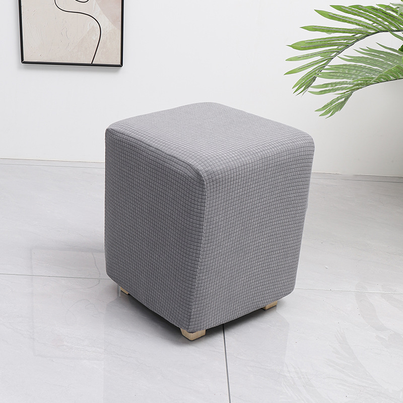 Grenzüberschreitender elastischer wasserdichter Waffelmais-Quadrat-Hocker-Bezug Staubschutz Haus Sofa All-Inclusive niedriger Hocker-Überzug - 1