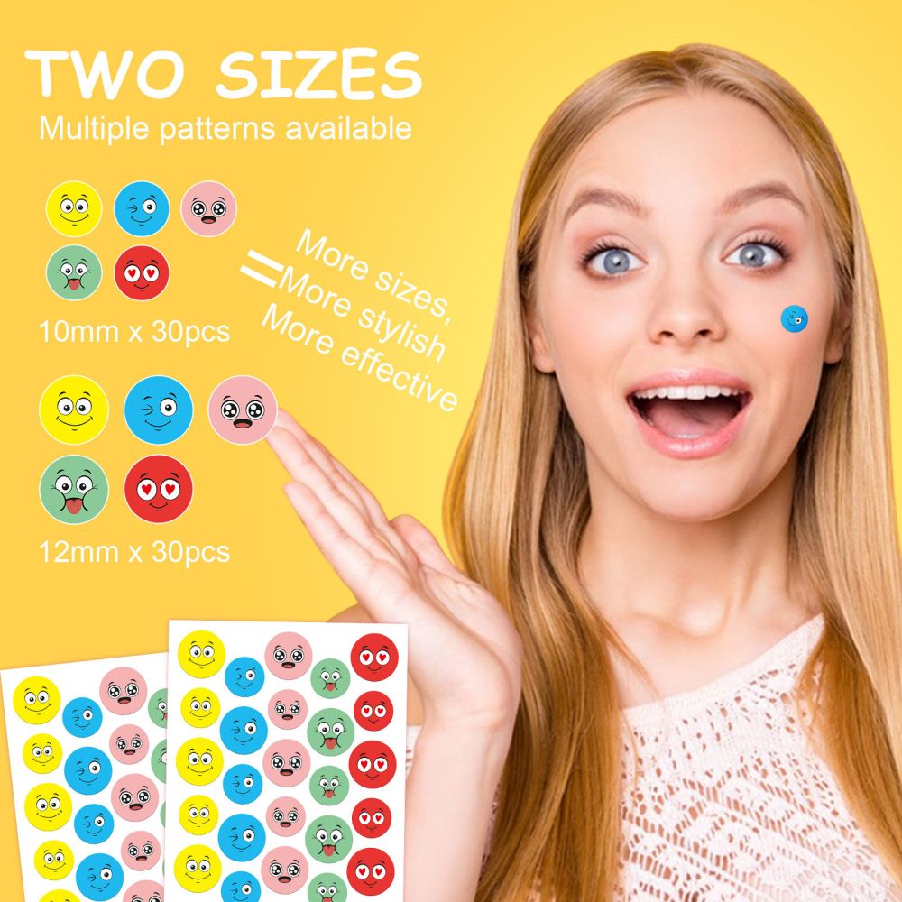Cross-border ELAIMEI colorful star fun and cute expression pimple patch, hydrocolloid pimple patch for covering pimples and eliminating pimples