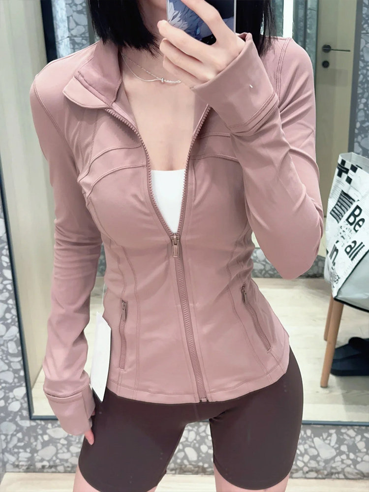 瑜伽服上衣健身服女修身外套紧身骑行服女款运动套装防晒衣服收腰