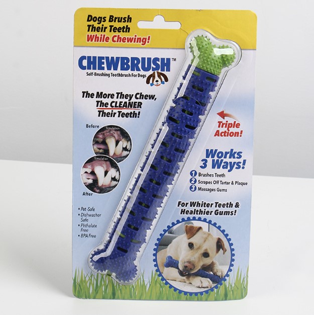 Detachable Bone Dog Chew Toy with Teeth-Cleaning Brush