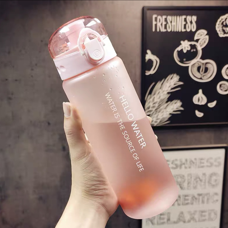 Outdoor sports portable water cup, direct drinking, flip-top lid, plastic cup, high-visibility graduated cup, large capacity cup - 12
