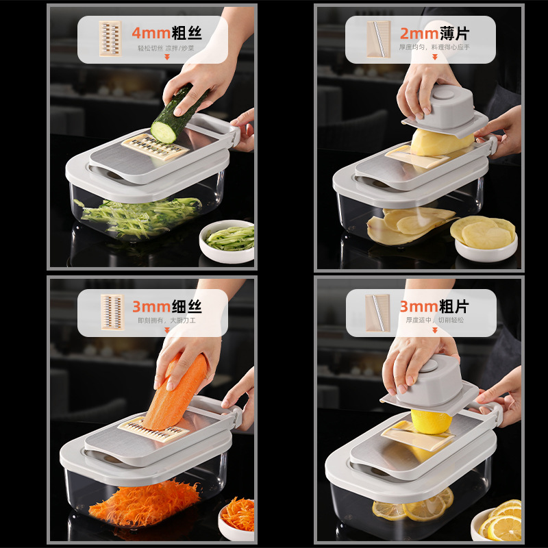 Multifunctional vegetable chopper, potato grater, fruit slicer