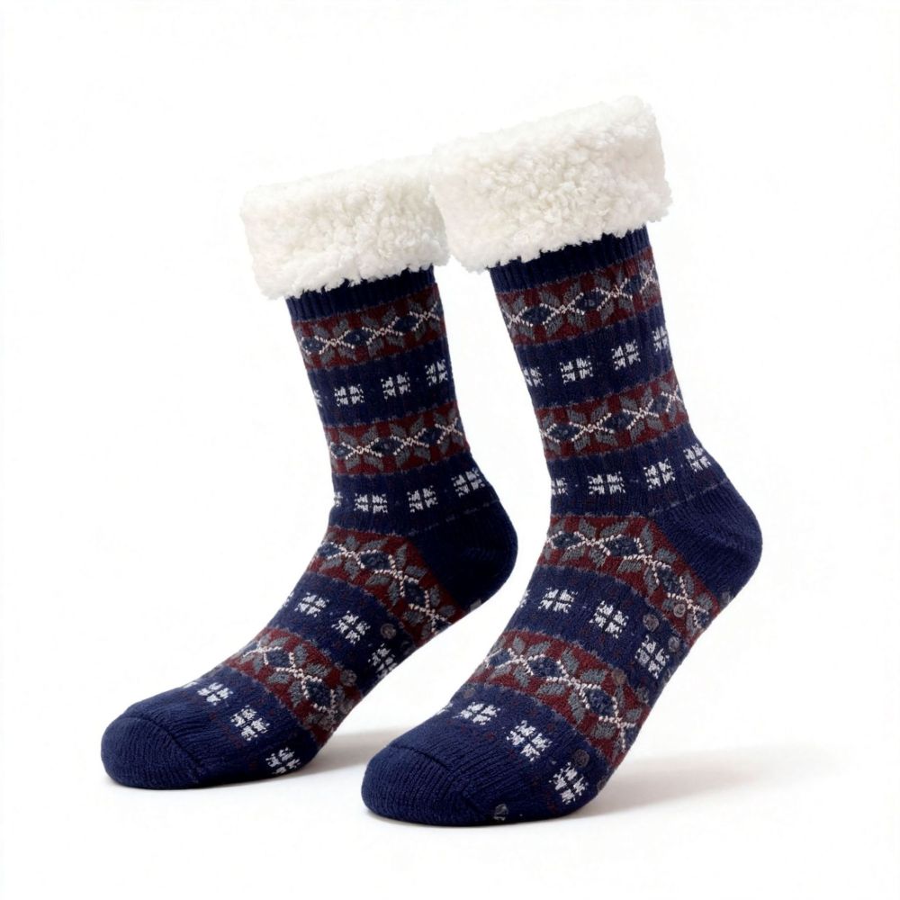 Custom Printed Adult Thick Fleece-Lined Coral Socks, Acrylic
