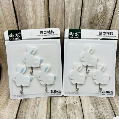 3 Pcs Adhesive Nail-Free Double-Sided Hooks, Heavy-Duty Iron - 9
