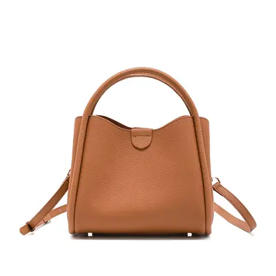 Soft Calfskin Bucket Bag, Large Capacity, Everyday Shoulder Bag - 9