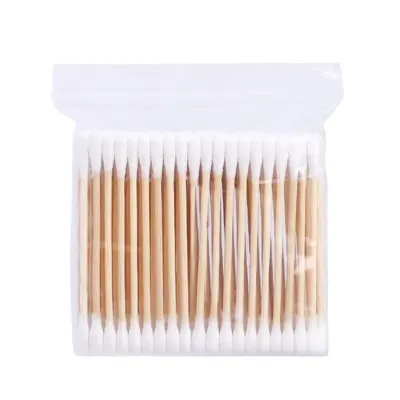 Bambu Çubuklu Çift Uçlu Pamuklu Çubuk, Tek Kullanımlık, Toptan