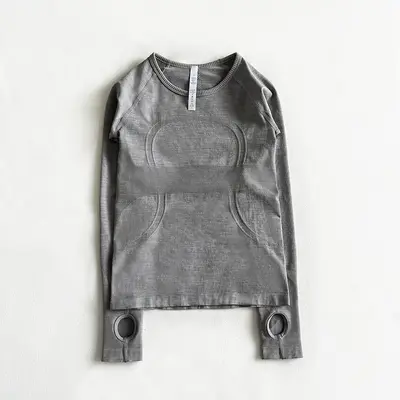 Women's Yoga Long Sleeve T-Shirt Round Neck High Elastic Breathable - 7