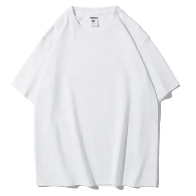 Men's Summer AG280g Maqin Men's Heavy Round Neck T-shirt Pure Cotton Solid Color Trendy Men's Short Sleeve Men's Printed T-shirt