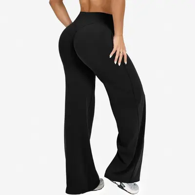 Yogahose mit hohem Bund, Po-Lifting und weitem Bein für Damen - 7