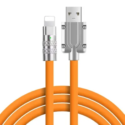 Hızlı Şarj Çinko Alaşımlı Çok Fonksiyonlu Telefon Şarj Kablosu 120 Watt Flaş Şarj Üçü Bir Arada Kablo 120W Flaş Şarj - 8