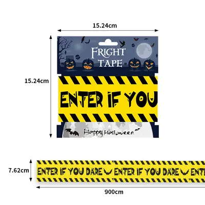 Halloween Warning Tape with Skull Decoration for Scene Props - 12