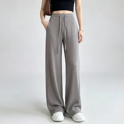 Women's Yoga Wide-Leg Pants, Drapey Loose Fit - 8