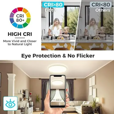 Ultradünne LED-Deckenleuchte, 24W/28W/38W/48W, farbeinstellbar, Wohnzimmer