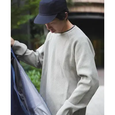 Raglan Sleeve Waffle Texture Quick-Dry Long Sleeve Base Layer T-Shirt