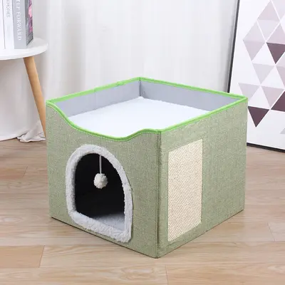 Amazon'un en popüler evcil hayvan taburesi evcil hayvan yuvası kapalı katlanabilir depolama taburesi kedi kulübesi kafes üreticisi spot toptan - 9