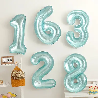32 inç Mavi Kristal Jöle Sayı Balonu Doğum Günü Partisi