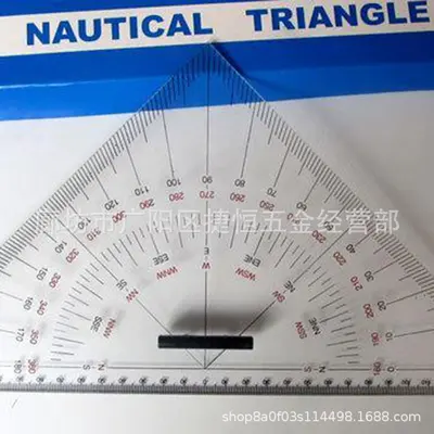 Marine Navigation Triangle Ruler for Distance Measurement and Chart Plotting
