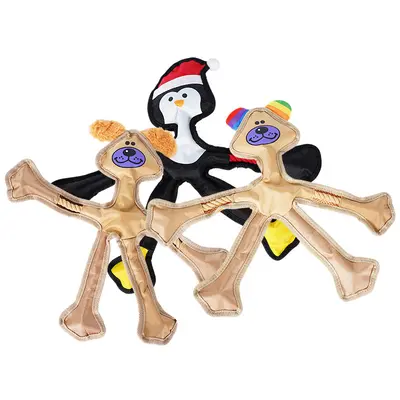 Edge-Wrapped Plush Dog Toy with Squeaker, Chew-Resistant - 6