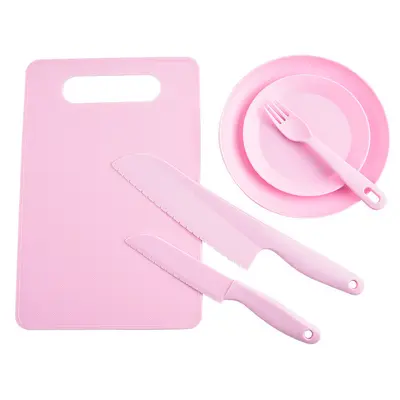 Çocuk mutfak bıçağı kesme tahtası seti plastik