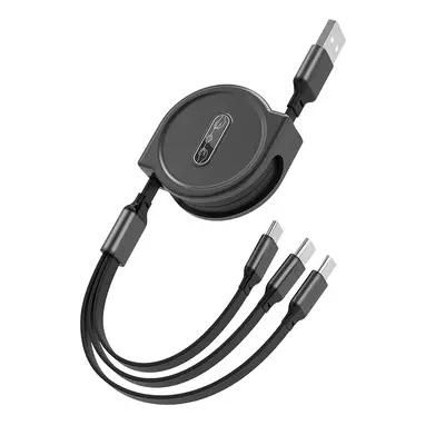 Bir ila üç hızlı şarj kablosu geri çekilebilir hızlı şarj usb üçü bir arada cep telefonu şarj kablosu logosu özelleştirilmiş hediye üreticisi toptan