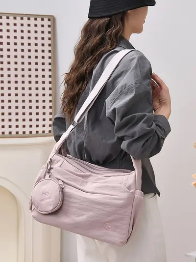 Große leichte Umhängetasche aus Nylon, Modell 2026 - 4