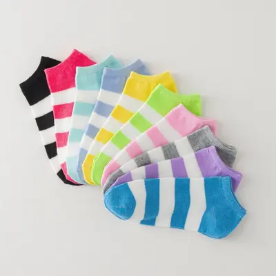 Damen-Bootssocken, einfarbig und Mischfarben, Polyester-Baumwolle - 11