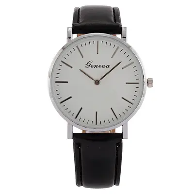 Herrenuhr, ultraflach, Lederarmband, Quarz - 8