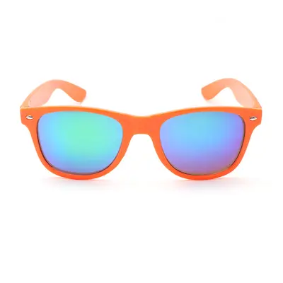 Solid Stud Sunglasses with Green Mirror Lens - 4