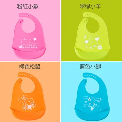 Children's silicone apron, waterproof with pockets, baby