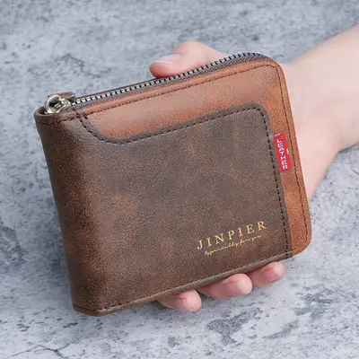 Herren-Retro-Lederkartenetui mit mehreren Fächern - 8