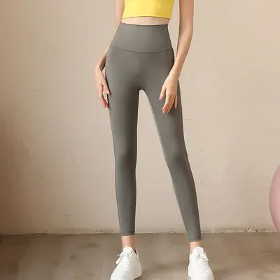 Damen-Yogahose, schnelltrocknend, hohe Taille, po-hebend, elastisch - 10