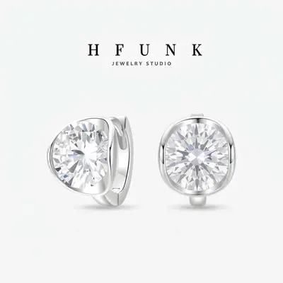 Yüksek kaliteli Moissanite klipsli kadın küpesi, asılı tasarım