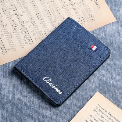 MUJI Men's Ultra-Thin Short Wallet, Soft Leather with Card Holder - 8