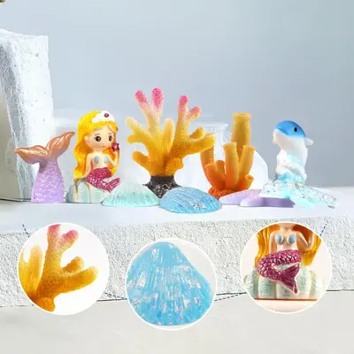 9-teiliges Meerjungfrau-Kuchendekor-Set