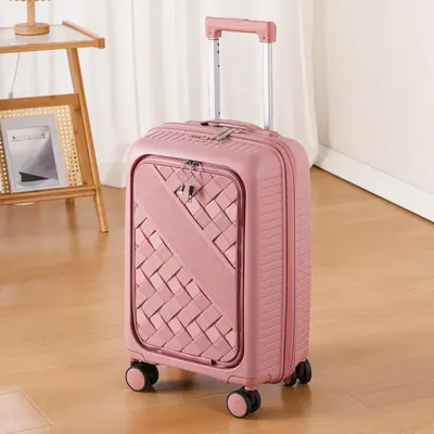 Impact-Resistant Trolley Suitcase with Zipper and Combination Lock - 10