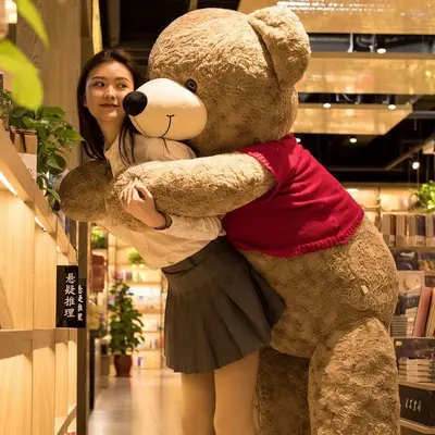 Büyük boy oyuncak ayı peluş oyuncak bebek uyku yastığı yatak panda bebek kucaklama ayı kız