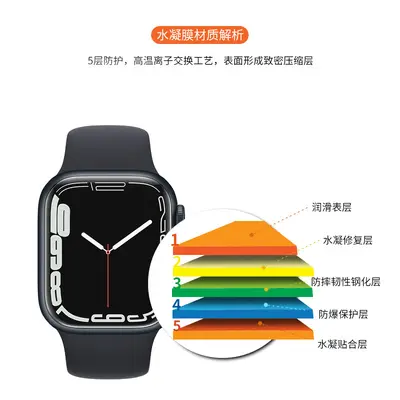 Apple Watch iWatch 8/9/10 kavisli temperli ekran koruyucu film 42/45 mm