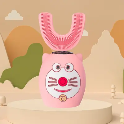 Children's Silicone U-Shaped Electric Toothbrush, USB Rechargeable, Soft Bristle - 11