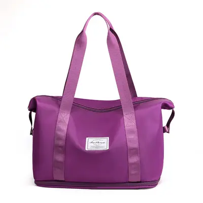 Fitness bag, travel bag, foldable handbag, printed LOGO, carry-on luggage bag, outdoor luggage storage bag, sports bag - 10